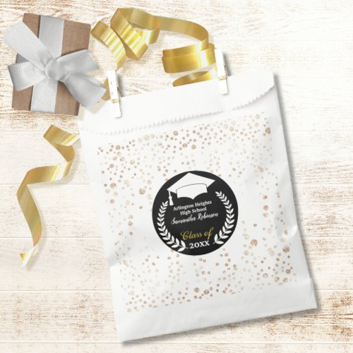 White Cap and Laurel Graduation Party  Favor Bag