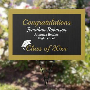 White Cap Graduation Yard Sign