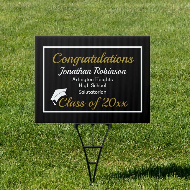 White Cap Honors Graduation Yard Sign (Insitu)