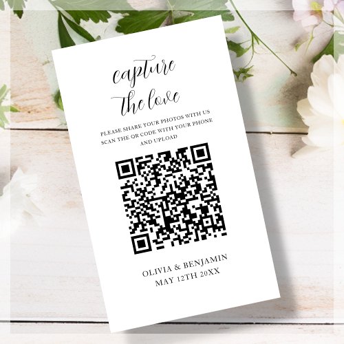 White  Capture The Love QR Code Enclosure Card