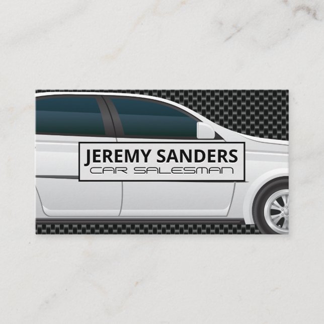 White Car | Carbon Fiber Business Card (Front)