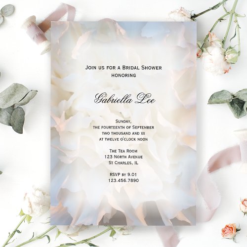 White Carnation Floral Bridal Shower Invitation