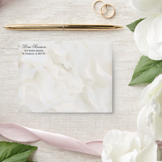 White Carnation Floral Envelope (Wedding)