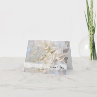 White Carnation Floral Thank You Card
