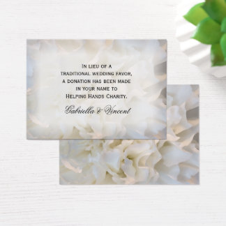 White Carnation Floral Wedding Charity Card