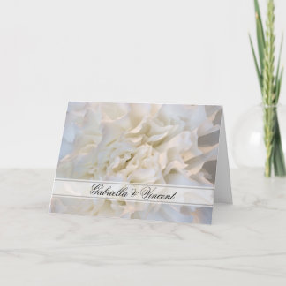 White Carnation Floral Wedding Invitation