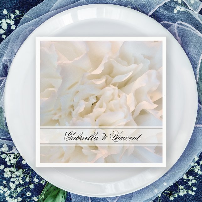 White Carnation Floral Wedding Napkins (Creator Uploaded)