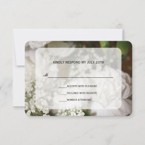 White Carnations  Babys Breath RSVP