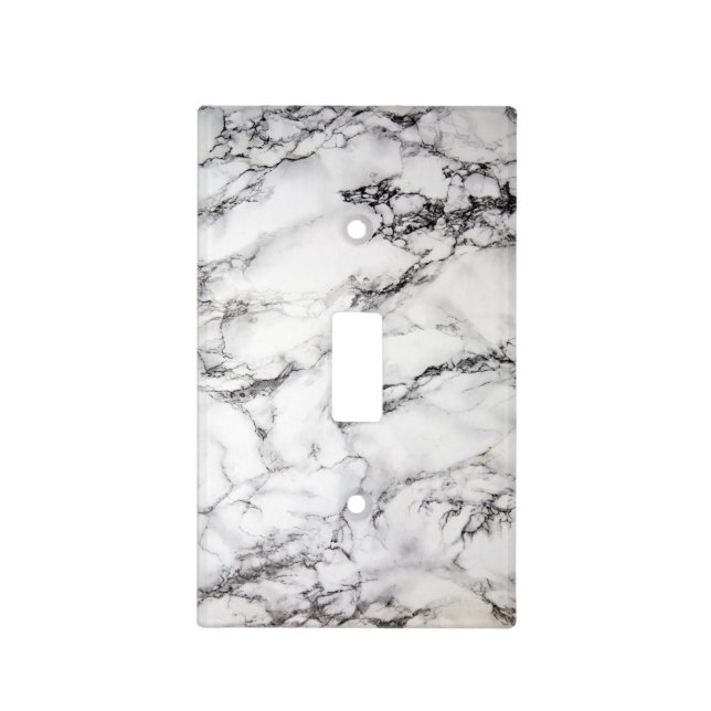 White Carrara Marble Light Switch Cover (Front)