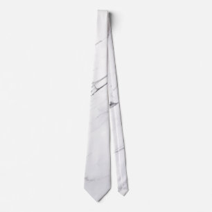 White Carrara Marble Wedding Groomsmen Neck Tie