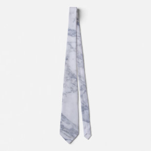 White Carrara Marble Wedding Groomsmen Neck Tie