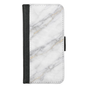 White Carrara Marble with Champagne Gold Veining iPhone 8/7 Wallet Case