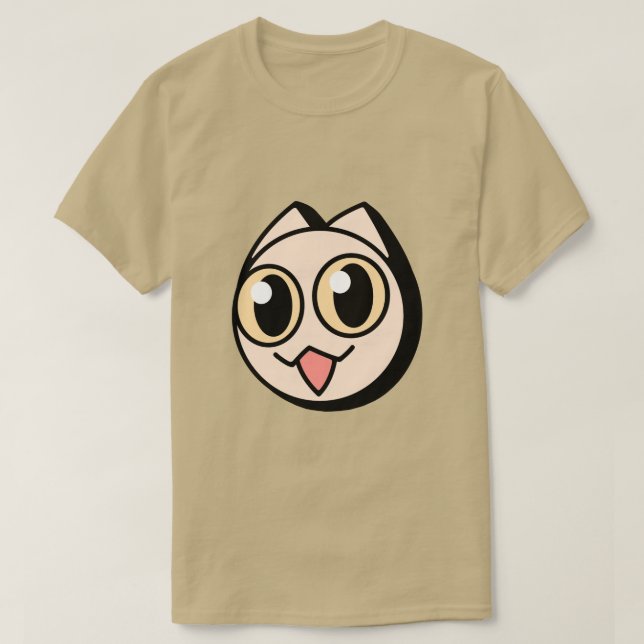 White Cartoon Cat T-Shirt (Design Front)
