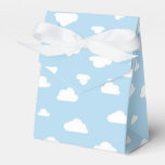 White Cartoon Clouds on Blue Background Pattern Favor Boxes