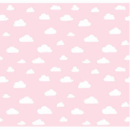 White Cartoon Clouds on Pink Background Pattern Statuette