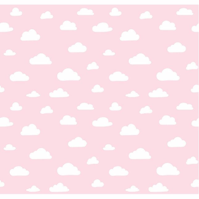 White Cartoon Clouds on Pink Background Pattern Statuette (Front)