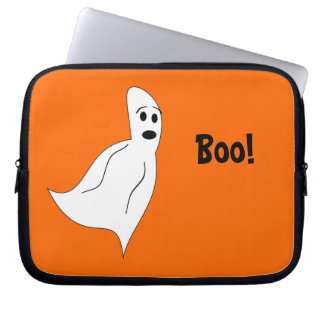 White Cartoon Ghost Laptop Sleeve