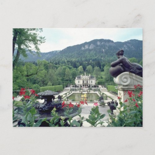 White Castle Linderhof flowers Postcard