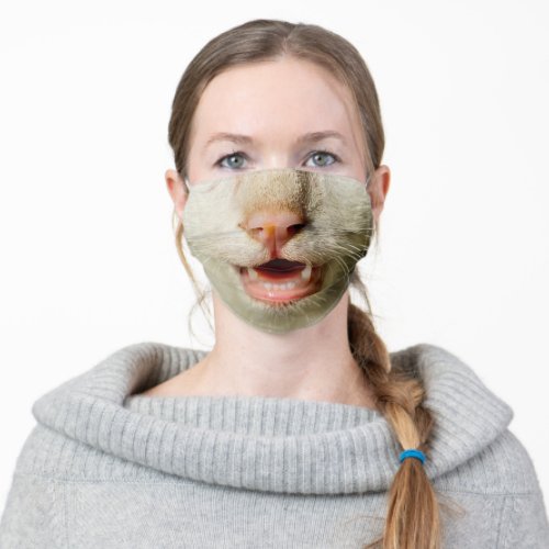 White Cat Adult Cloth Face Mask