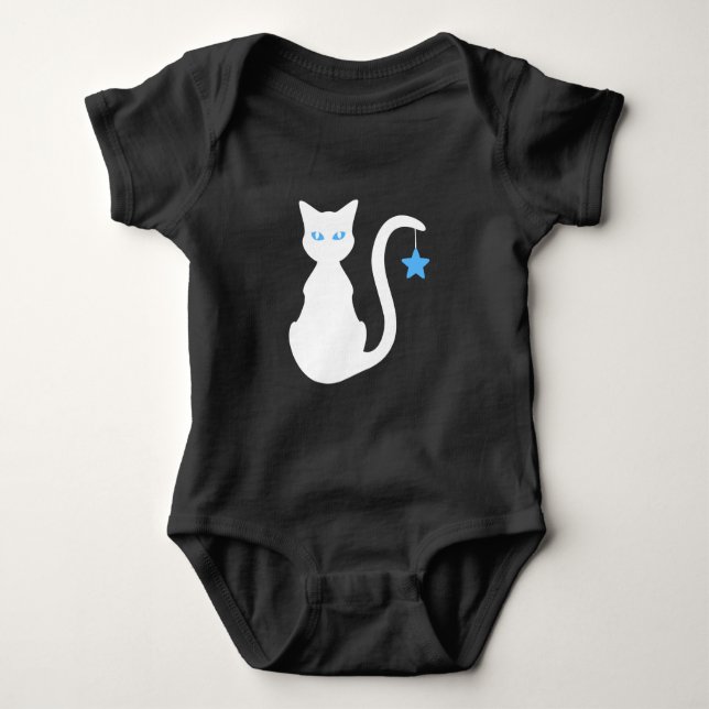 White Cat Baby Bodysuit (Front)