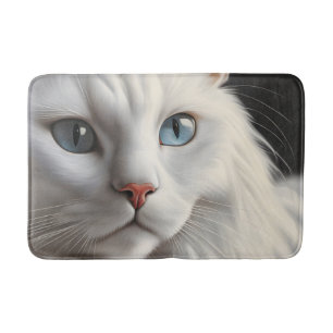 White Cat Bath Mat