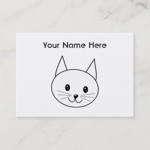Customizable White Cat Business Cards