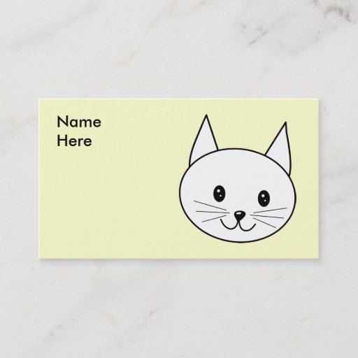 Customizable White Cat Business Cards