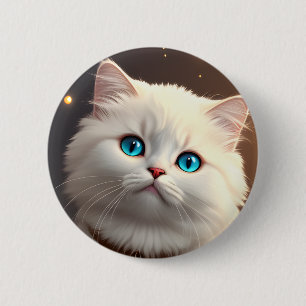 White Cat Button
