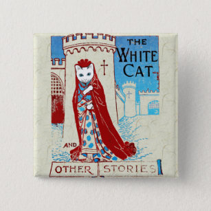 White Cat Button