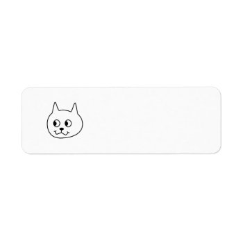 White Cat Cartoon. Label by Animal_Art_By_Ali at Zazzle