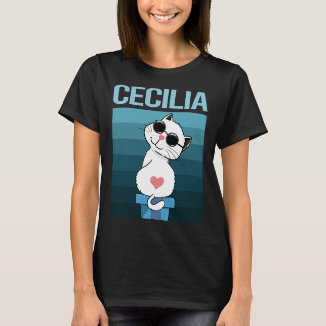 White Cat - Cecilia Name T-Shirt (Front)