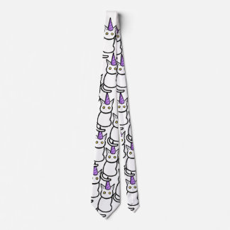 White Cat Celebration Tie