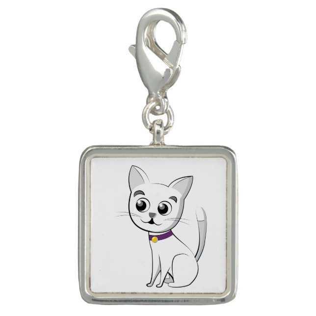 White Cat Charm (Front)