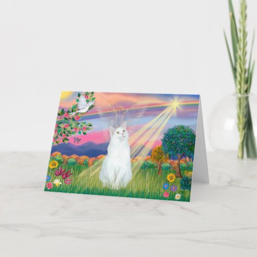 White Cat _ Cloud Angel Card