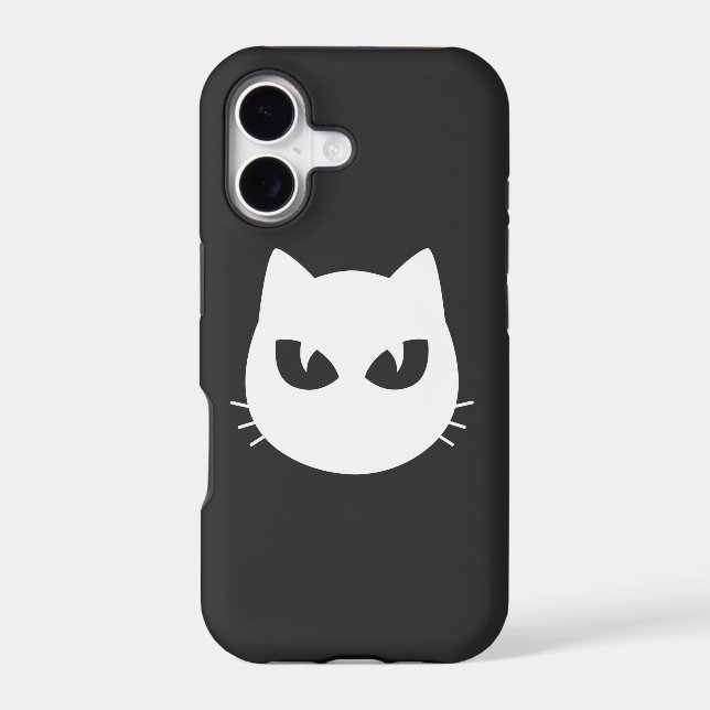 white cat face iphone case (Back)