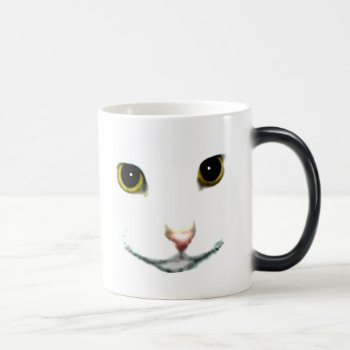 White Cat Face Morphing Cup by template_frames at Zazzle
