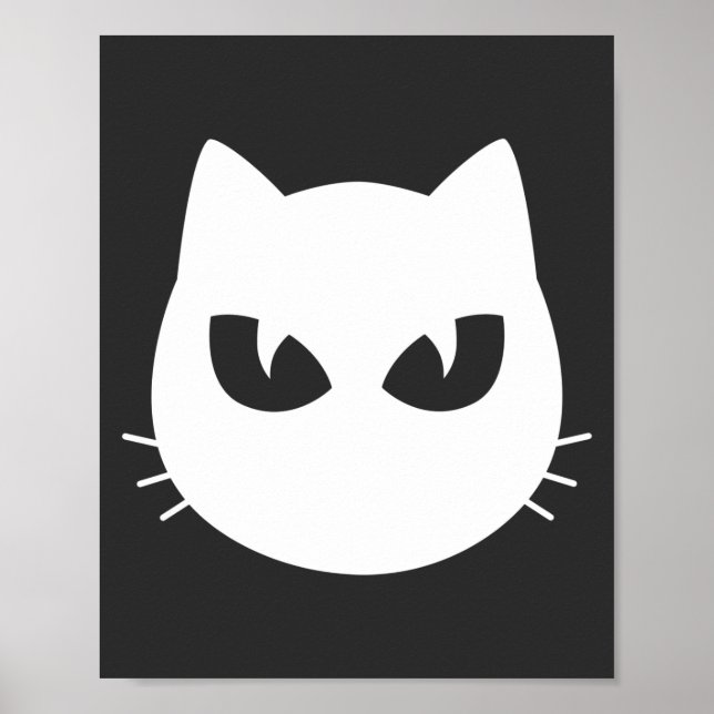 white cat face poster (Front)