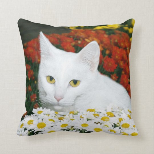 cat face throw pillow