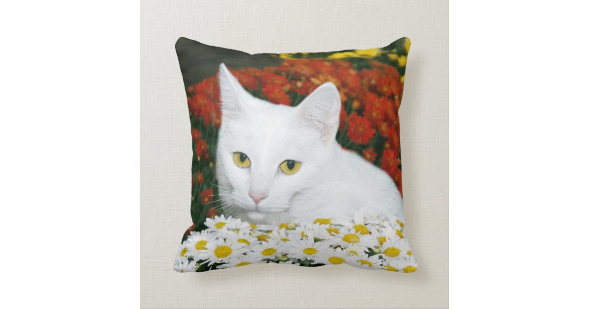 cat face throw pillow