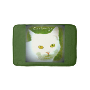 white cat face Thunder_Cove Bathroom Mat