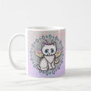 White Cat Fairy  mug 