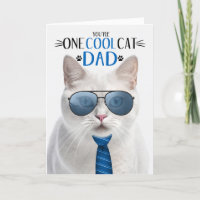 White Cat Father's Day One Cool Cat