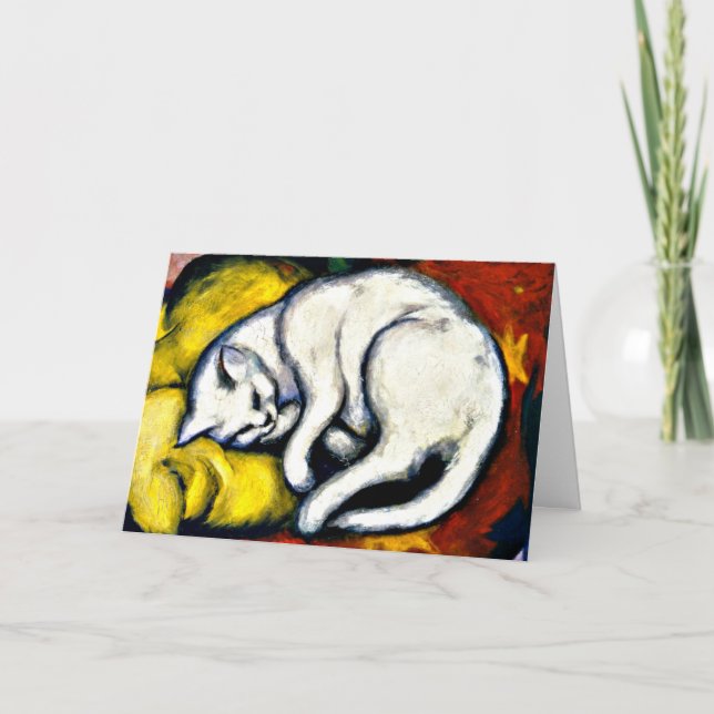 White Cat, fine art painting Card (Front)