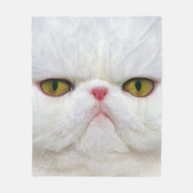 White Cat Fleece Blanket (Front)