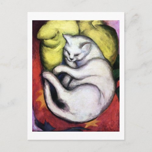 White cat Franz Marc Postcard