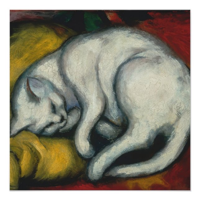 White Cat, Franz Marc Poster (Front)