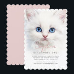 White Cat Girls First Birthday Party Invitation<br><div class="desc">More Fun Kids Birthday Invitations in the Little Bayleigh Store!</div>