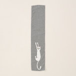 White Cat Holding On With Claws Funny Scarf<br><div class="desc">Complete your outfit with this fun feline fashion accessory. Crazy white cat is hanging on to this cool scarf. Makes an original novelty gift for kitty lovers! Visit Jenn's Doodle World for more products featuring this original cat design. ©Jenn Kay</div>