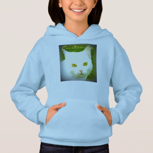 white cat hoodie (Front)