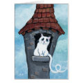White Cat in a Fairy Tale Tower  Card